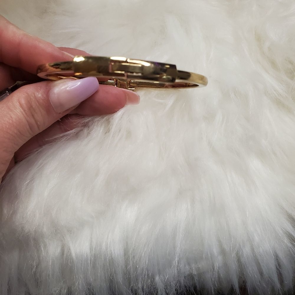 Gold Rhinestone Bangle Bracelet - Picture 3 of 3